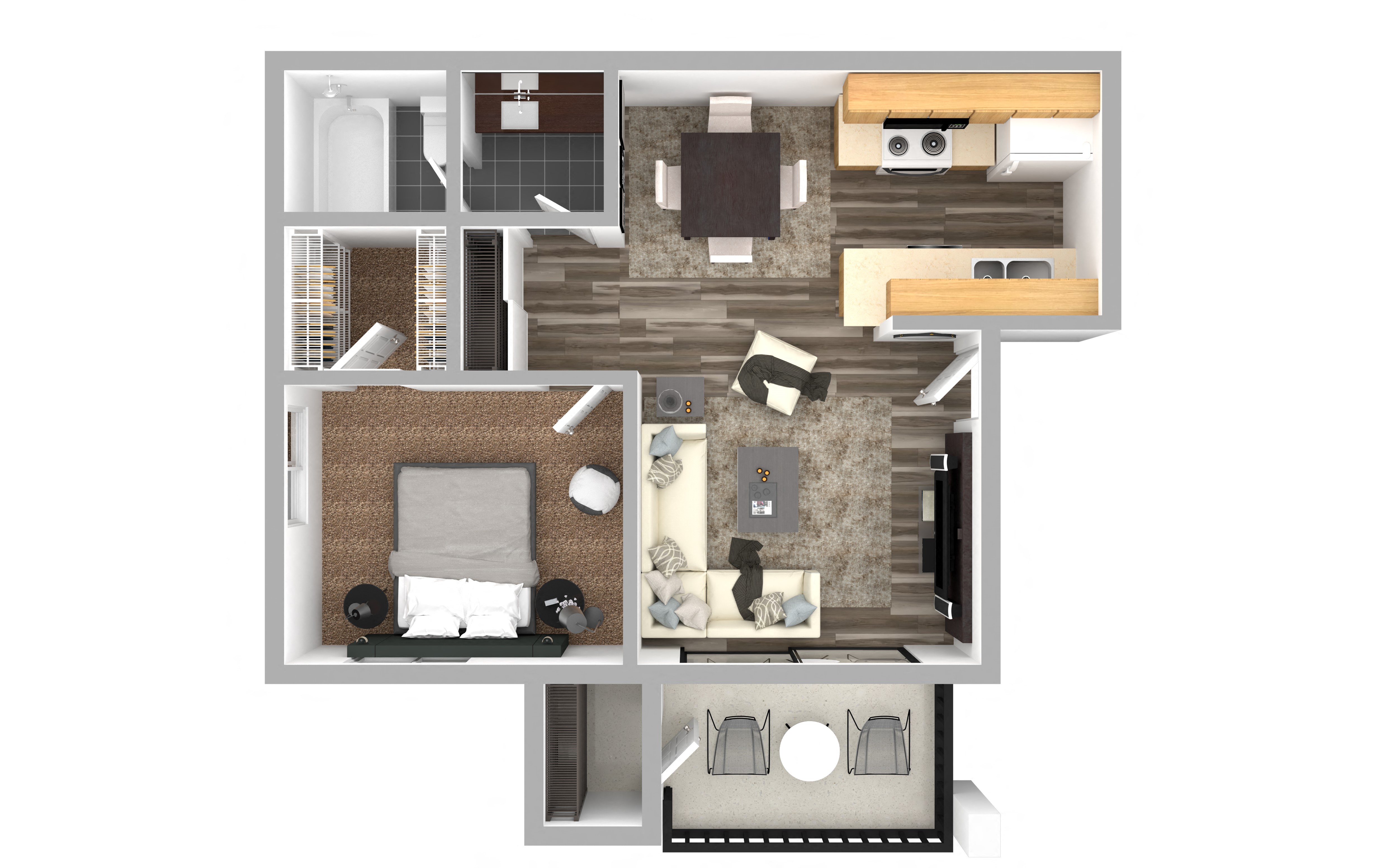one bedroom apartment layout
